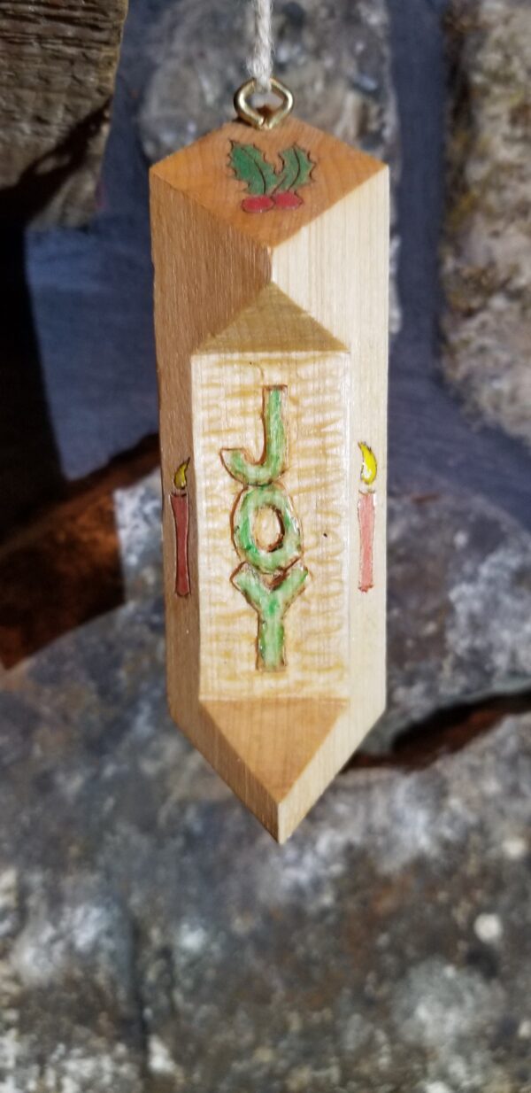 Joy Carved Ornament